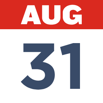 August 31 Calendar Date