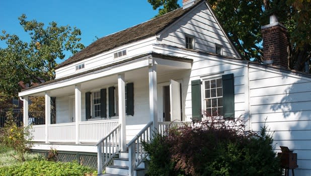 Exterior of a white cottage-style house