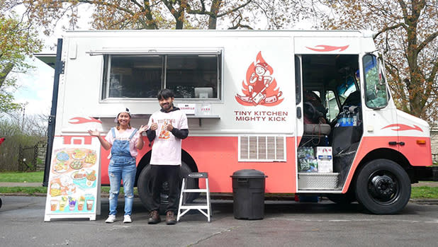 Chef Kae and Tee of the Tiny Thai food truck at the Cherry Blossom Festival in Buffalo