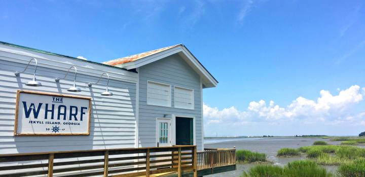 The historic wharf on Jekyll Island has been converted to a casual waterfront seafood restaurant