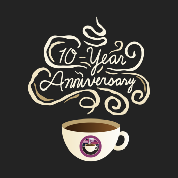 Columbus Coffee Trail 10-year Anniversary Logo