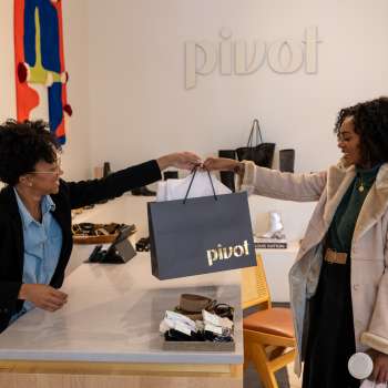 Woman shopping at Pivot in the Short North Arts District