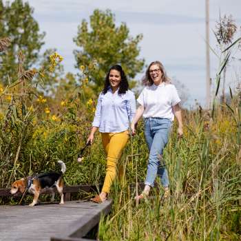 Women walk at Scioto Audubon