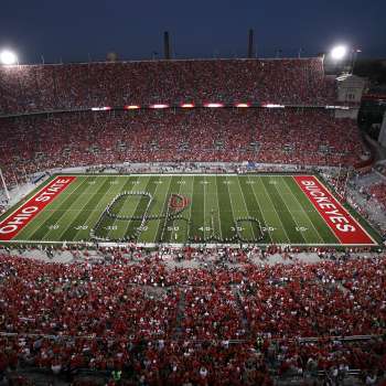 Ohio State Marching Band performs Script Ohio at The Shoe