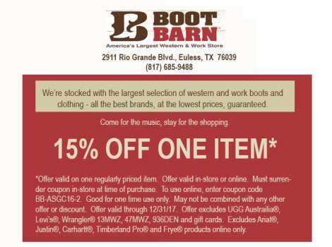 Boot barn in store coupons 2018 shop