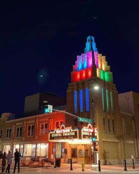 Stiefel Theatre at Night