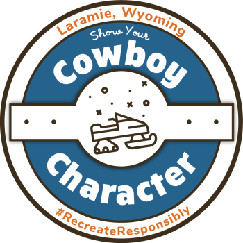 Snowmobile Cowboy Character Winter Out West Sticker