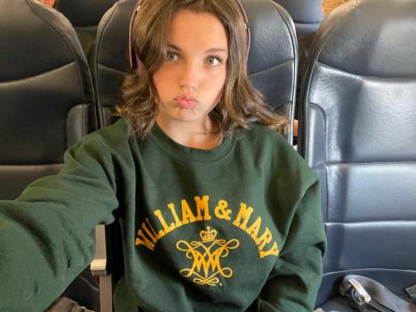 Molly Geissler in W & M sweatshirt