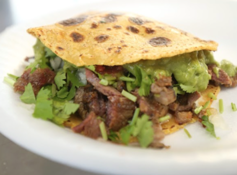 A closeup of an entree at Tacos TJ Style