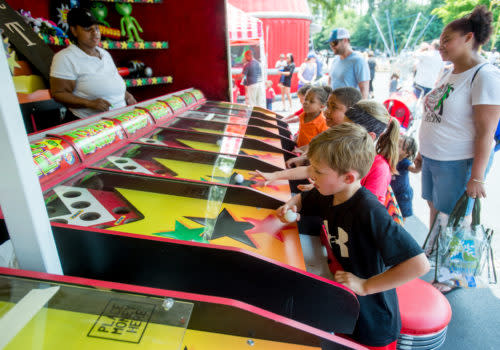 kids playing festival games