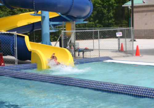 girl on water slide