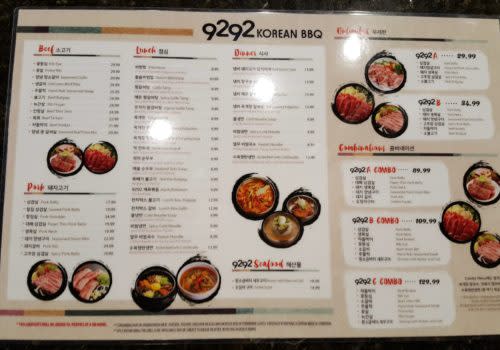 9292 store korean bbq