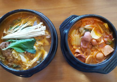 two bowls of soup