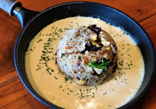 skillet of food