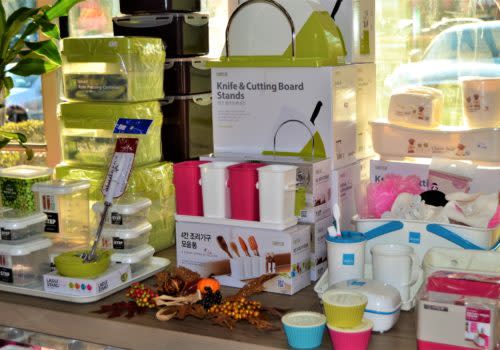 display of kitchen gadgets