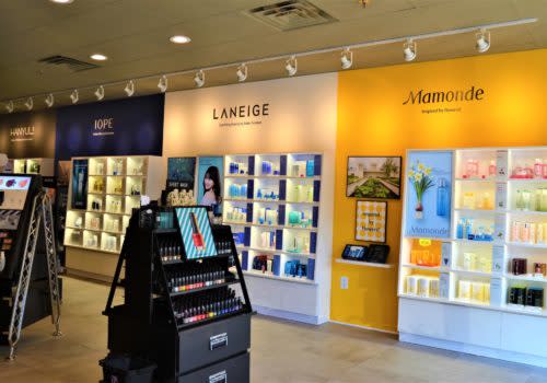walls of beauty products
