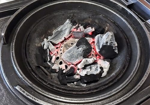 charred coals