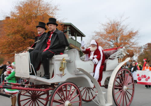 Santa in horse-drawn carriage