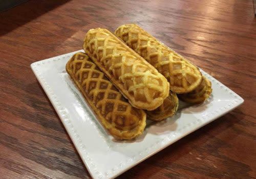 Korean-style waffle on a plate