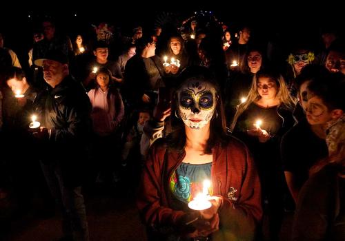 Dia de los Muertos candlelight procession