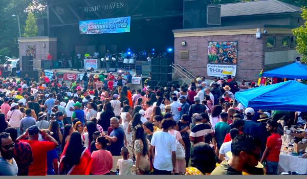 People celebrating Schenectady Caribbean Day