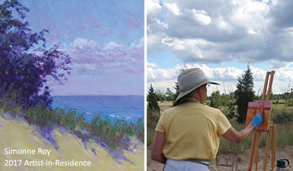 Artist-in-Residence painting the Indiana Dunes