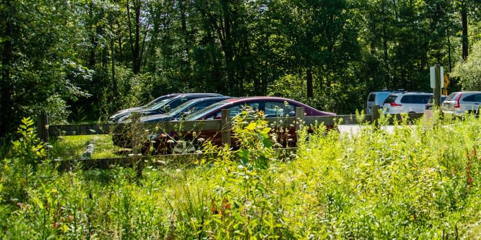 Parking lot at Great Marsh Trailhead