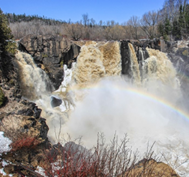 Waterfall with rainbow