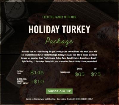 Cowboy Chicken Thanksgiving 2024