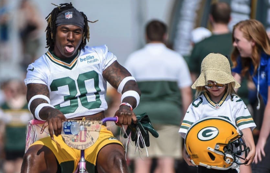 Packers Training Camp on bikes