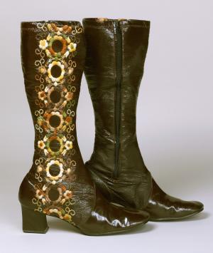 Boots from an exhibition, "Fashion as Experiment: The '60s" at Allentown Art Museum in Allentown, PA