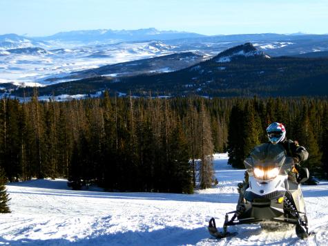 snowmobiling is a popular activity in the winter in Steamboat Springs, Colorado