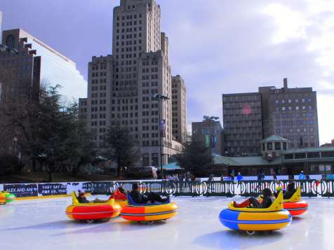 Providence bumper  cars skating center rink winter family fun outdoors ice