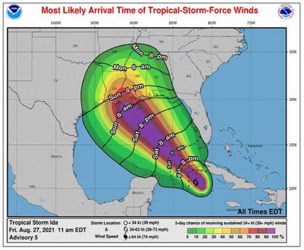 Tropical Storm Ida Update | Friday, August 27 at 1PM