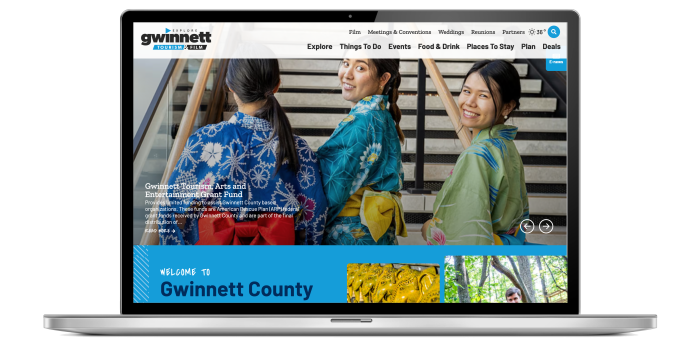 Explore Gwinnett Website 2024 - Laptop Display | Simpleview Inc.