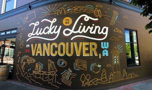 Lucky to be Living in Vancouver WA Mural