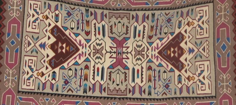 A navajo blanket on sale at Crownpoint Auction