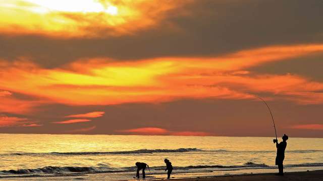 McFaddin Beach with orange sky