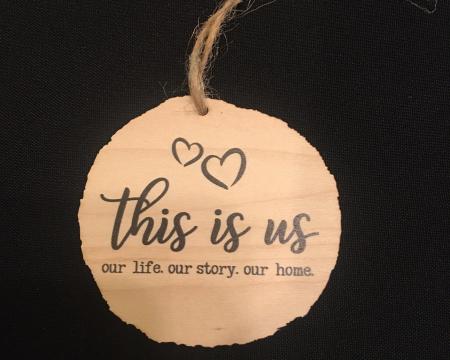 MRC Wood wedding ornament