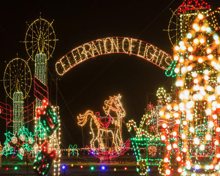 Meadow Lights holiday light show in Meadow, near Benson in Johnston County, NC.