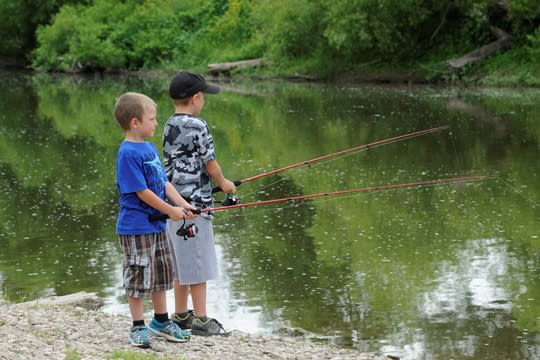 Pittock Conservation Area Children Fishing