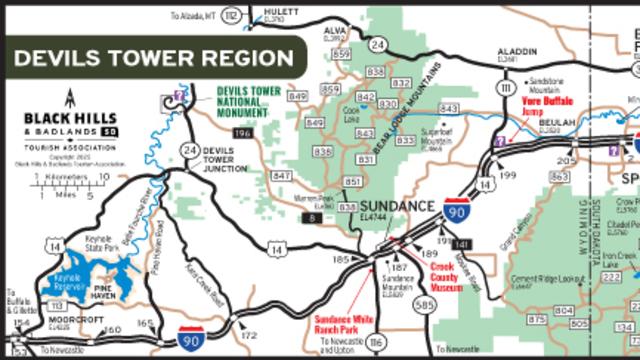 Devils Tower attraction map 2025