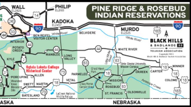 Pine Ridge Attraction Map 2023