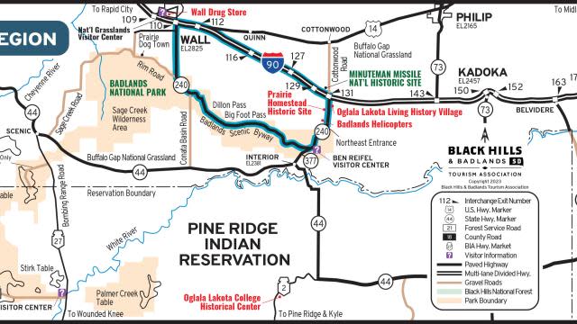 Badlands attraction map 2023