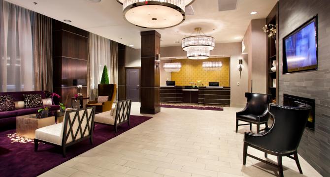 A photo of the lobby at the Ambassador hotel in Wichita