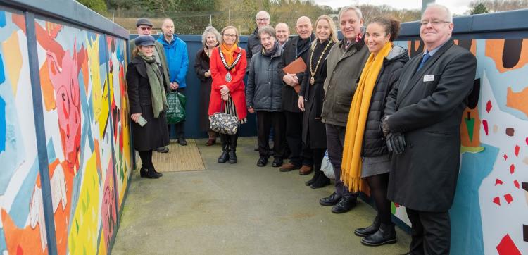 Honiton Hippo collage unveiled at Honiton station