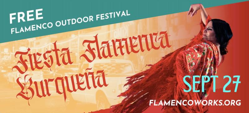 A graphic advertising the 2025 Fiesta Flamenca Burqueña.