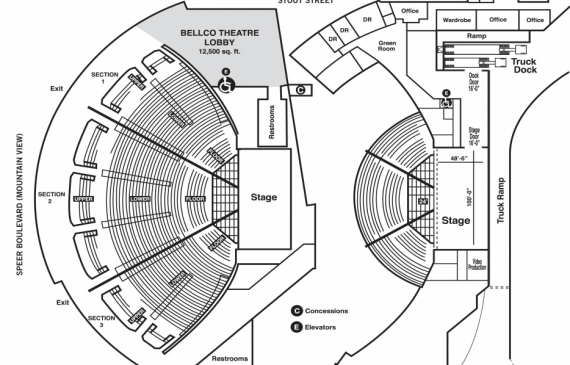 Bellco Theater Interactive Seating Chart
