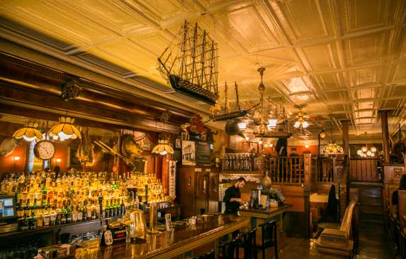 The bar inside of The Irish Lion