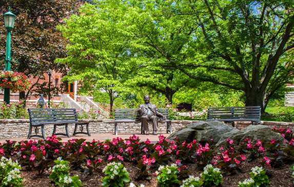 Herman B. Wells statue in Old Crescent